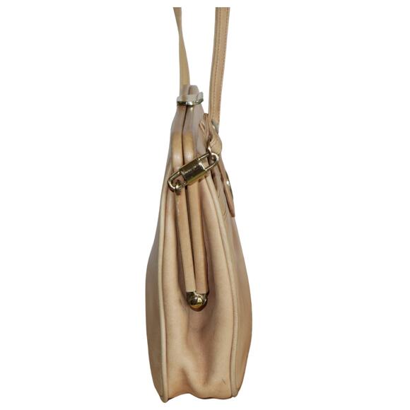 Vintage Tan FS Originals Leather Crossbody with Gold Clasp - Picture 4 of 7